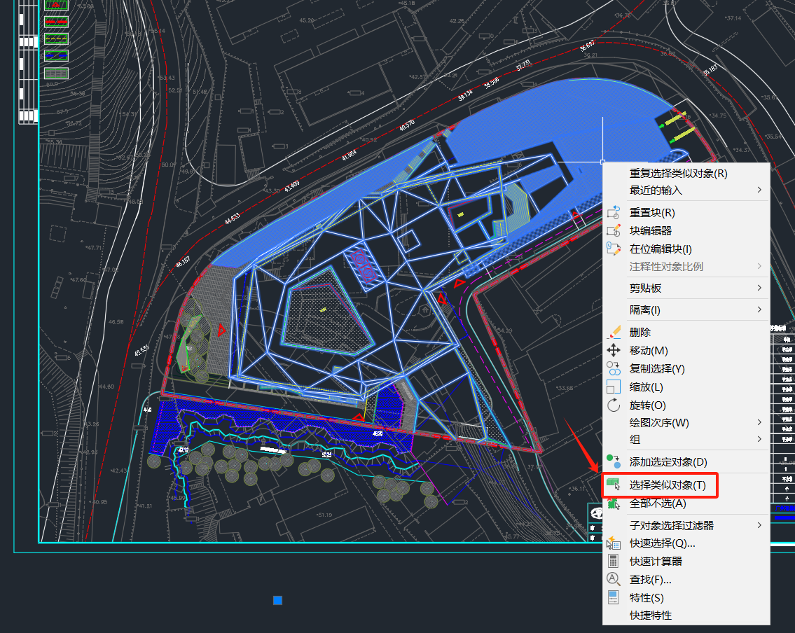 如何利用隔离对CAD的图元进行反选？